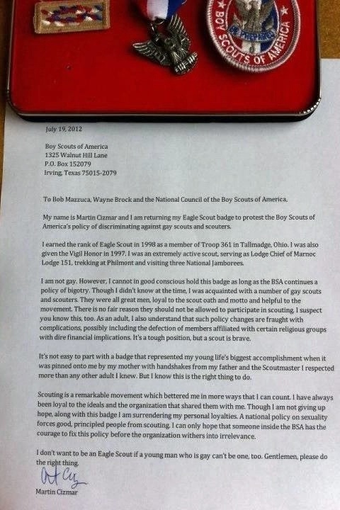 cizmar eagle letter